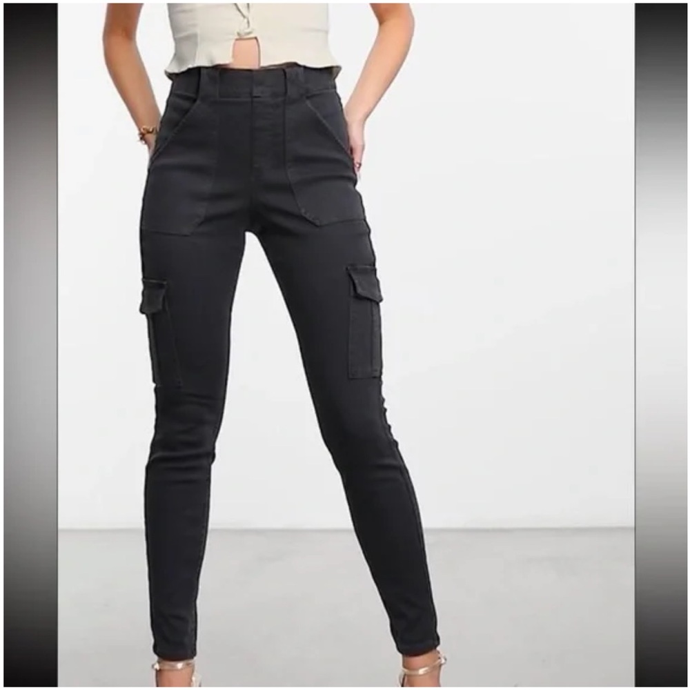 SPANX Skinny Grey Cargo Slip-On Pants